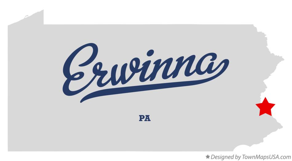 Map of Erwinna Pennsylvania PA