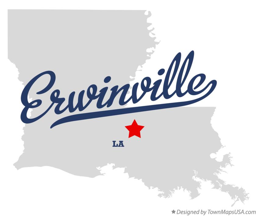 Map of Erwinville Louisiana LA