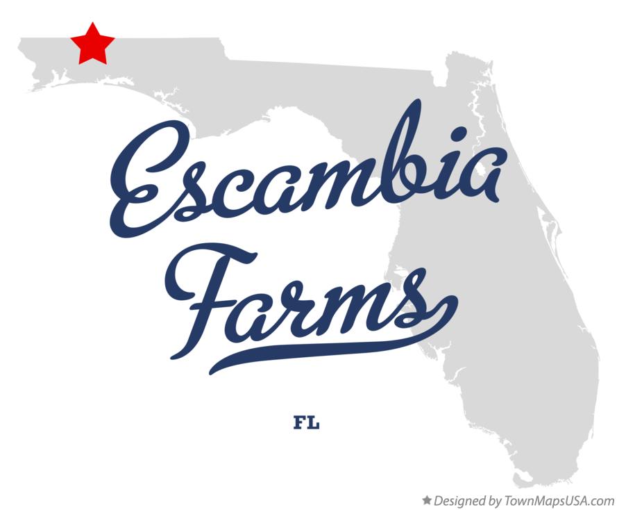 Map of Escambia Farms Florida FL