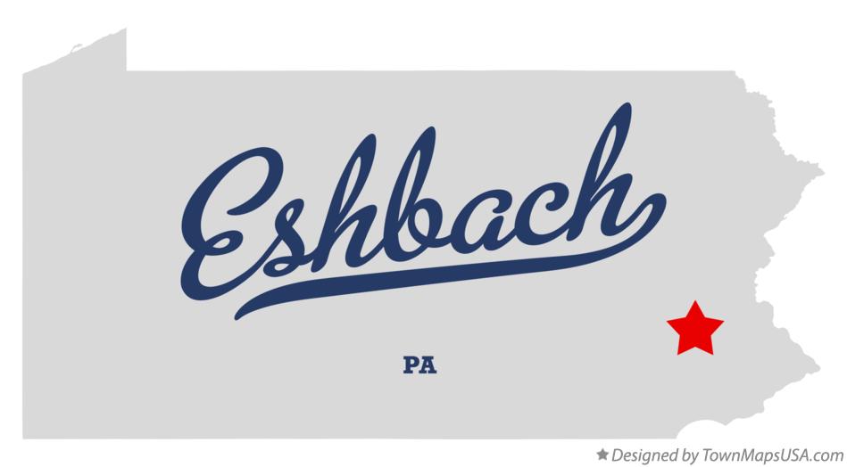 Map of Eshbach Pennsylvania PA