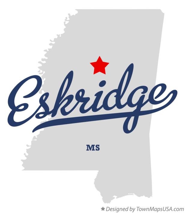 Map of Eskridge Mississippi MS
