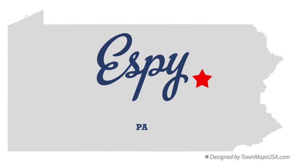 Map of Espy Pennsylvania PA