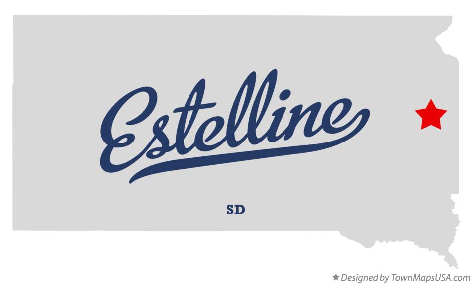 Map of Estelline South Dakota SD