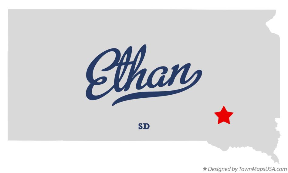 Map of Ethan South Dakota SD