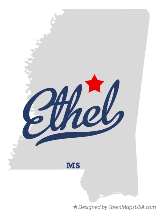 Map of Ethel Mississippi MS