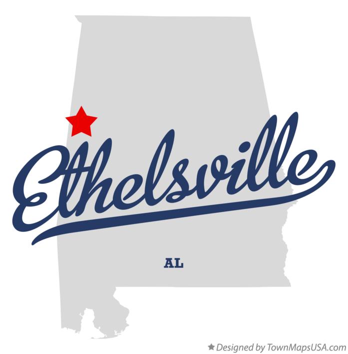 Map of Ethelsville Alabama AL