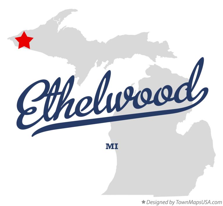 Map of Ethelwood Michigan MI