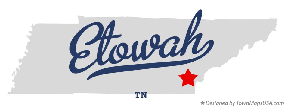 Map of Etowah Tennessee TN