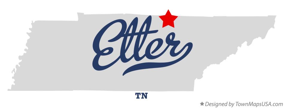 Map of Etter Tennessee TN