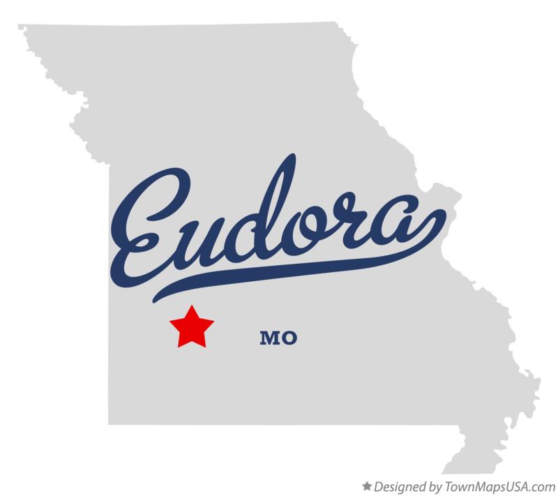 Map of Eudora Missouri MO