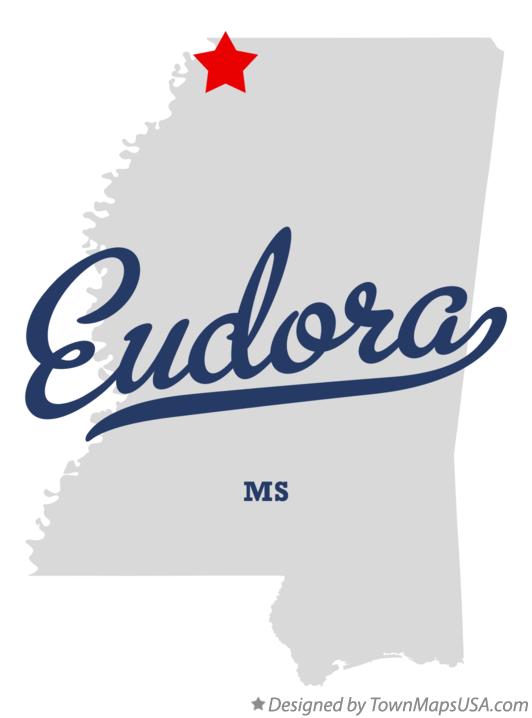Map of Eudora Mississippi MS