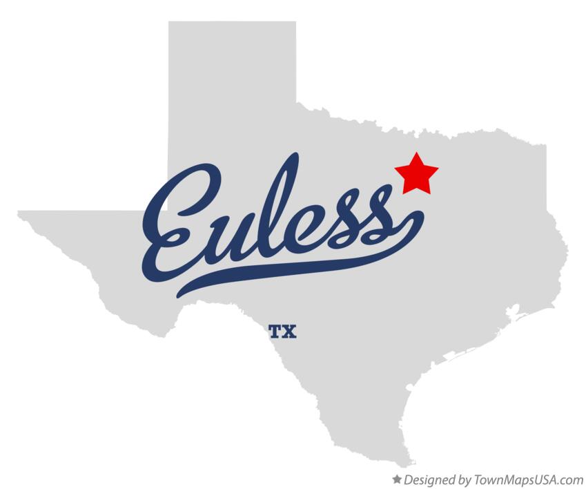 Map of Euless Texas TX