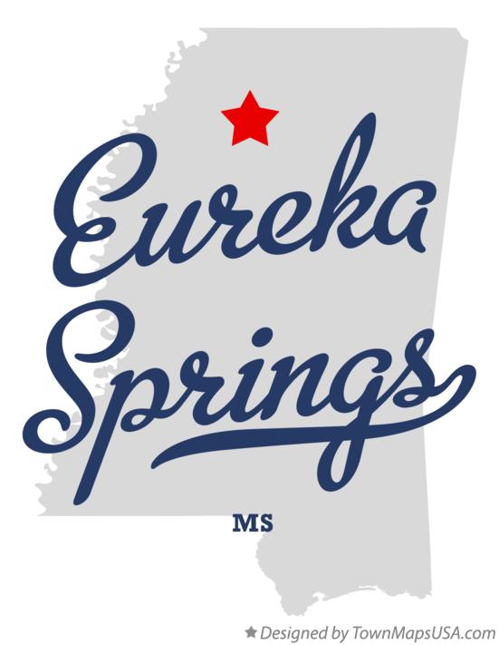 Map of Eureka Springs Mississippi MS