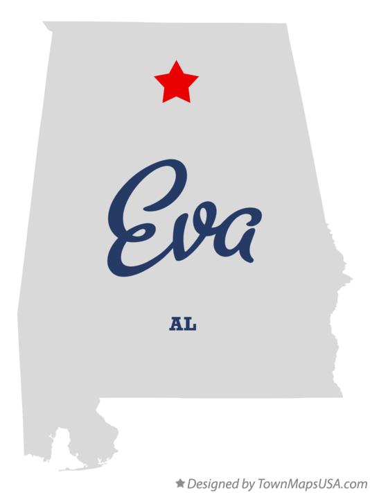Map of Eva Alabama AL