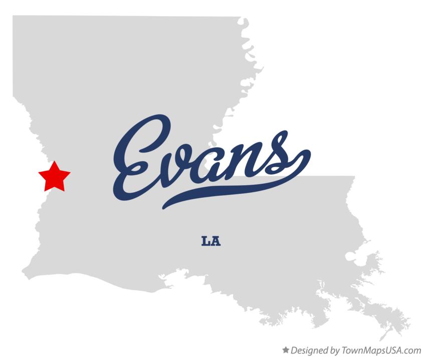 Map of Evans Louisiana LA