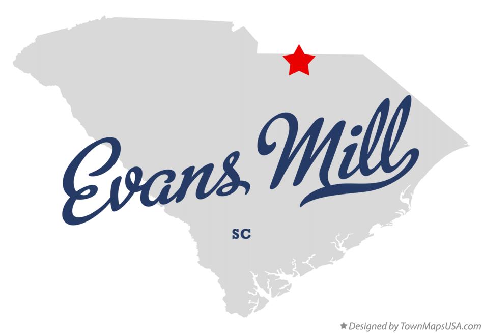 Map of Evans Mill South Carolina SC