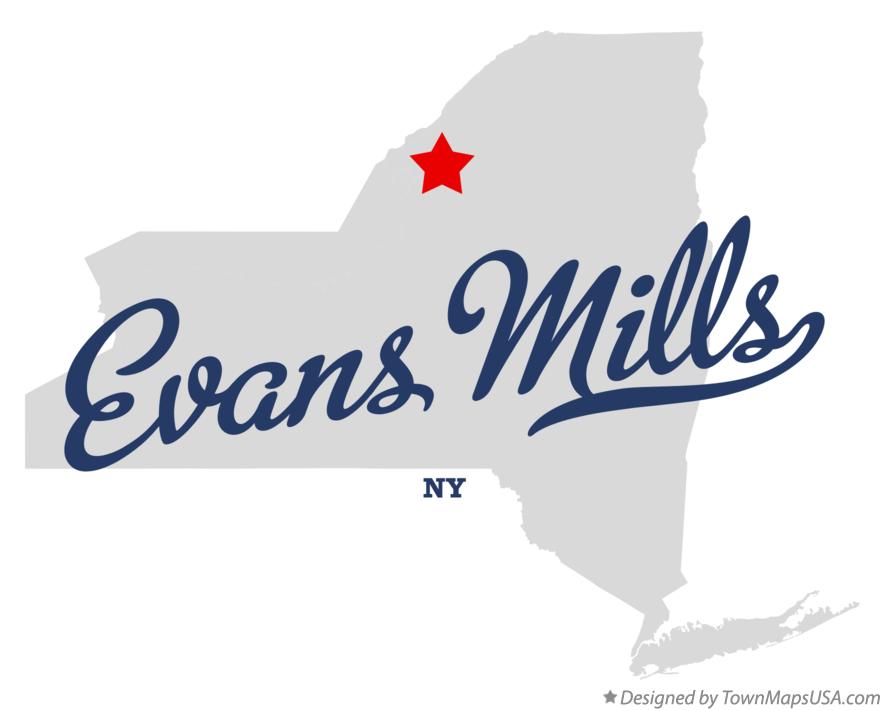 Map of Evans Mills New York NY