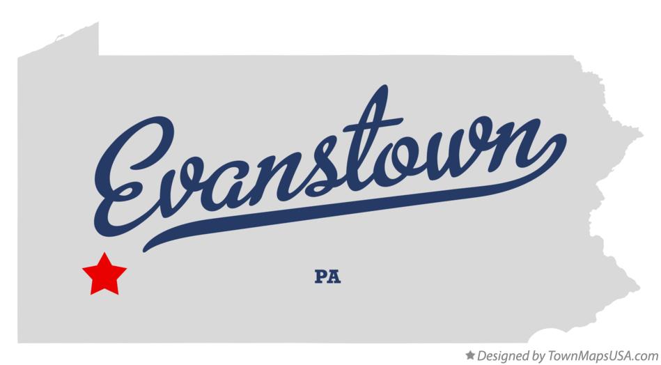 Map of Evanstown Pennsylvania PA