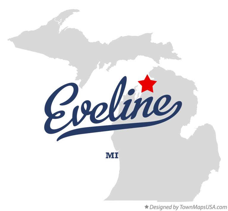Map of Eveline Michigan MI