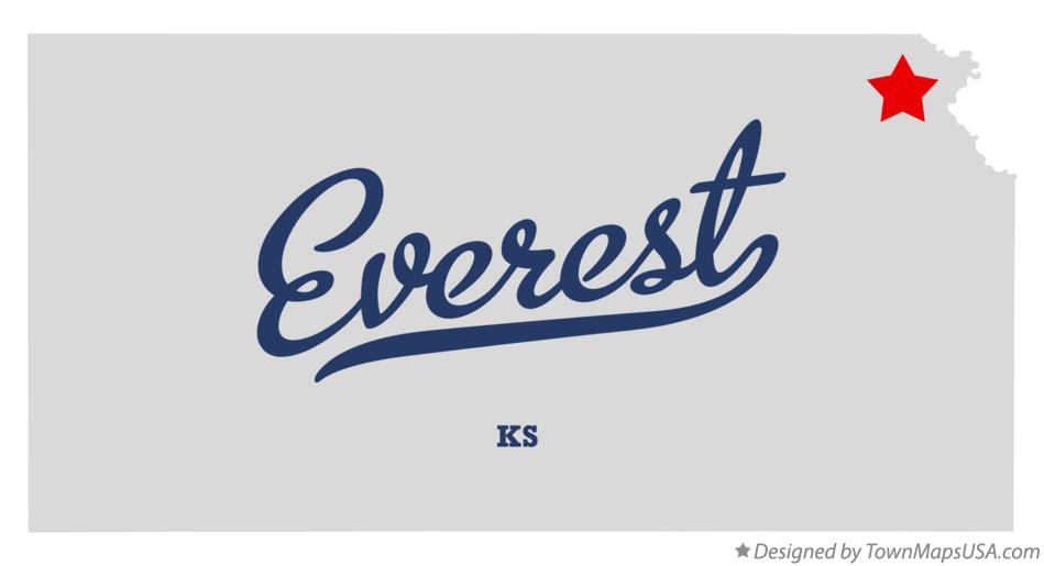 Map of Everest Kansas KS