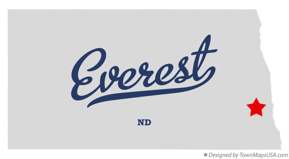 Map of Everest North Dakota ND