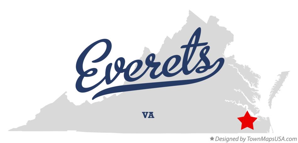 Map of Everets Virginia VA