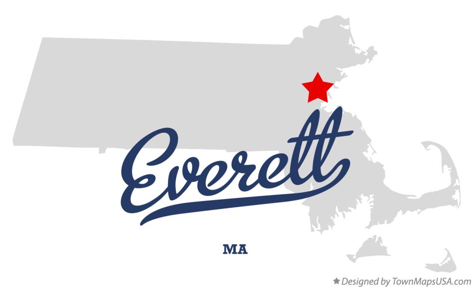 Map of Everett Massachusetts MA