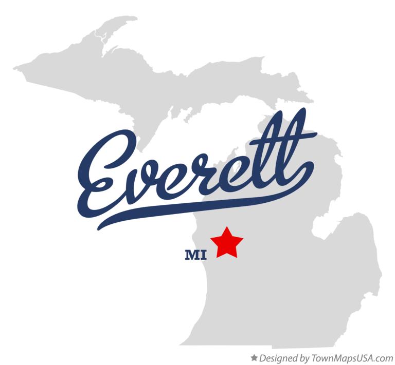 Map of Everett Michigan MI