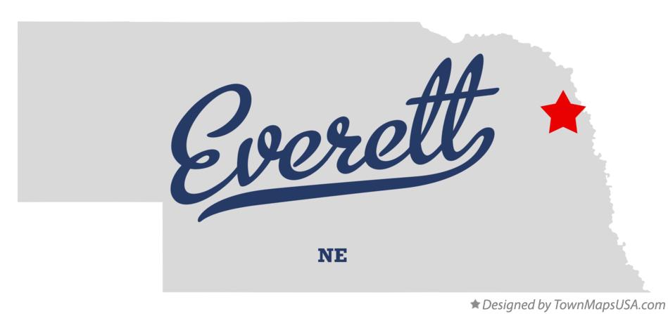 Map of Everett Nebraska NE