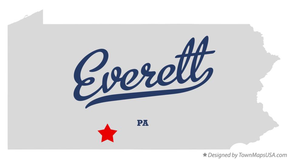Map of Everett Pennsylvania PA