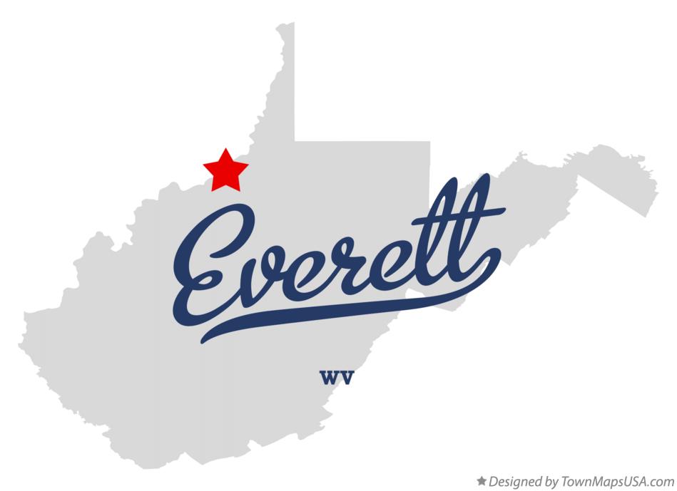 Map of Everett West Virginia WV