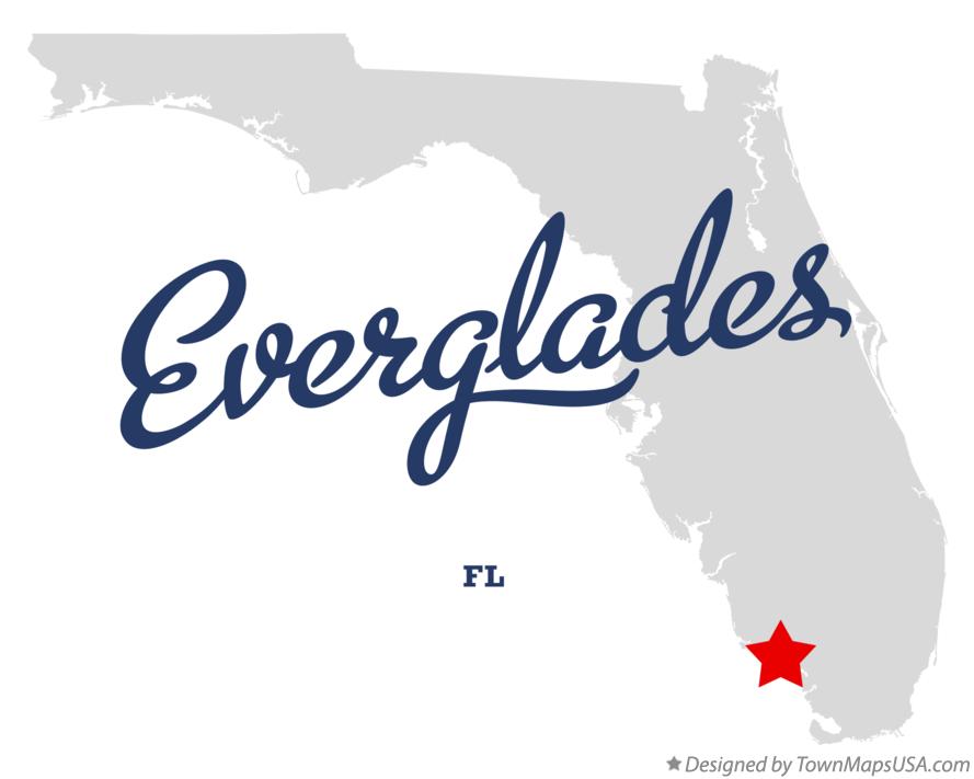 Map of Everglades Florida FL