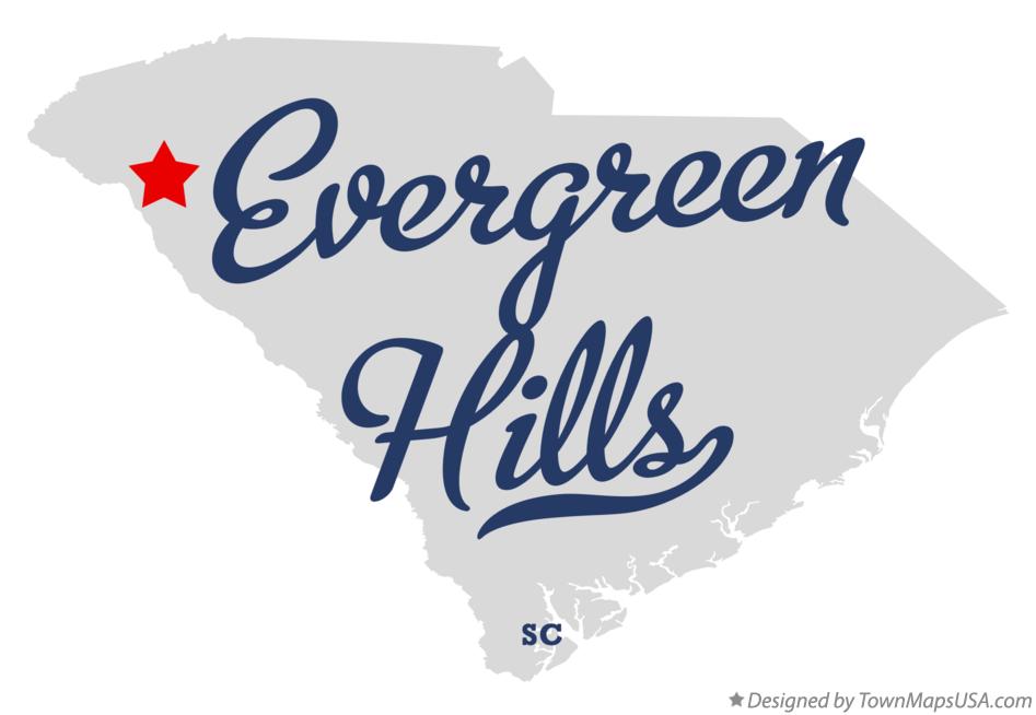 Map of Evergreen Hills South Carolina SC