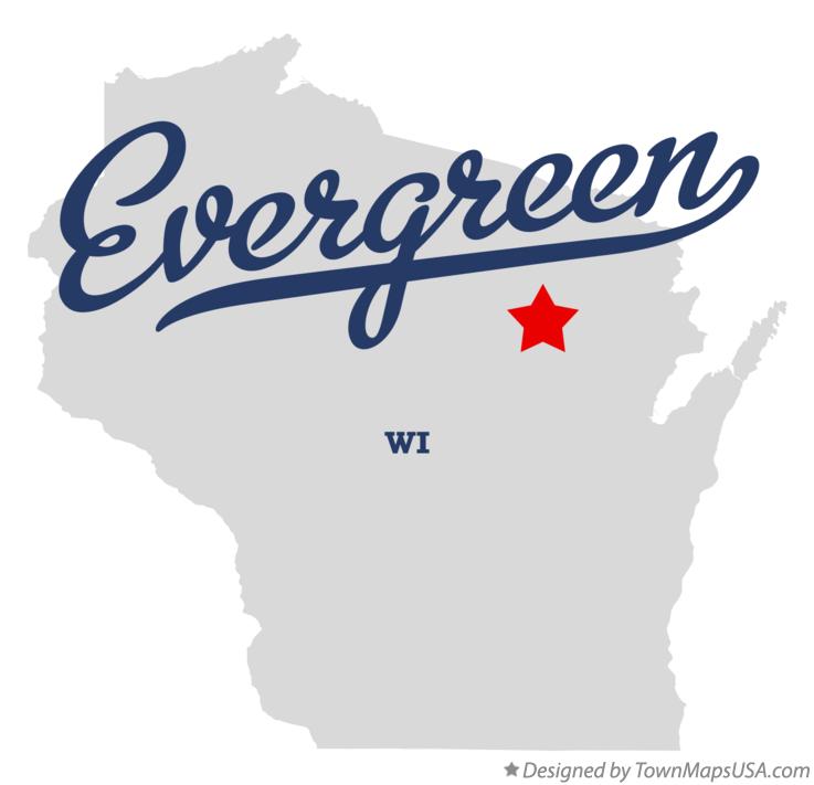 Map of Evergreen Wisconsin WI