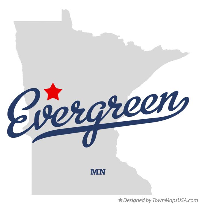Map of Evergreen Minnesota MN