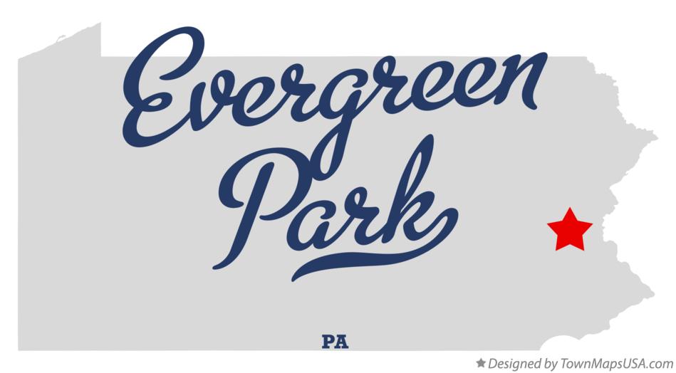 Map of Evergreen Park Pennsylvania PA