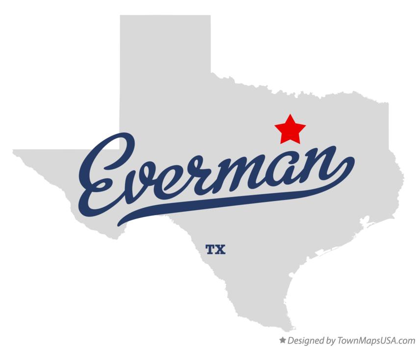 Map of Everman Texas TX