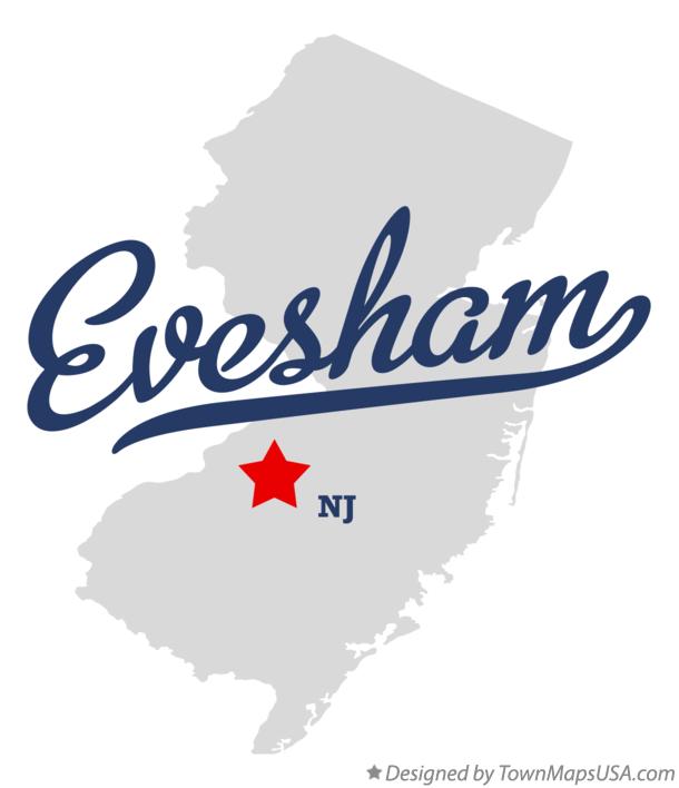 Map of Evesham New Jersey NJ