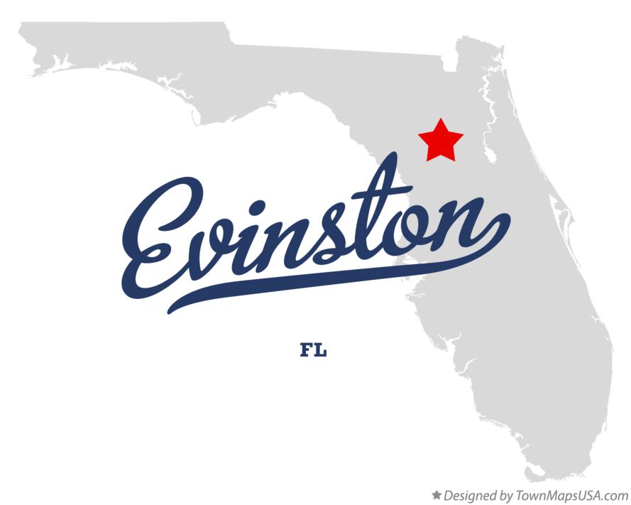 Map of Evinston Florida FL