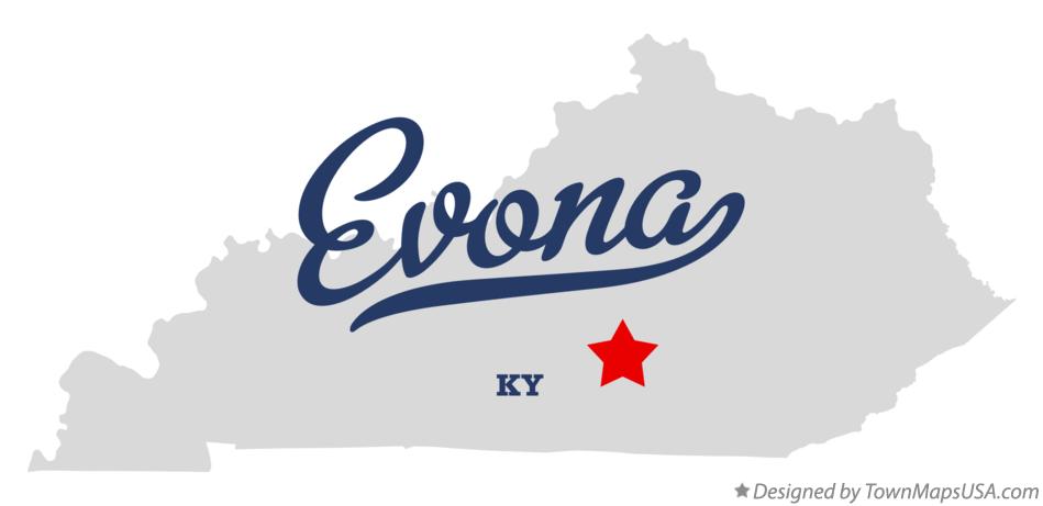 Map of Evona Kentucky KY