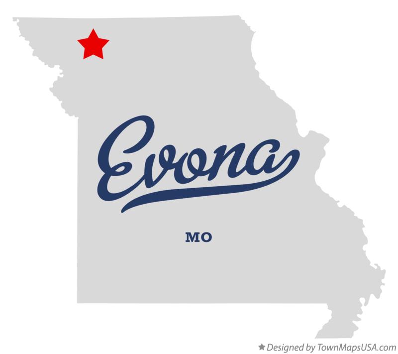 Map of Evona Missouri MO