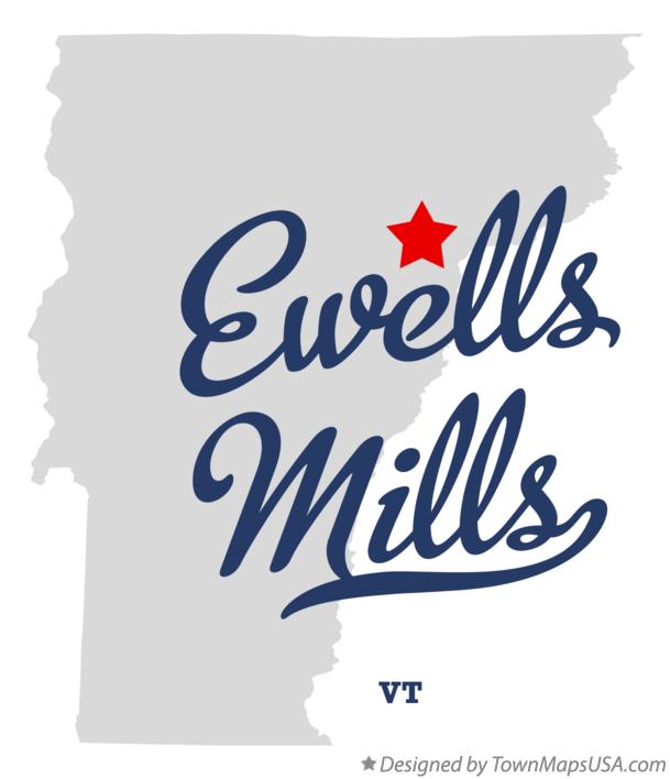 Map of Ewells Mills Vermont VT