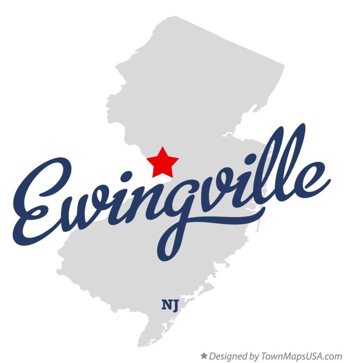 Map of Ewingville New Jersey NJ