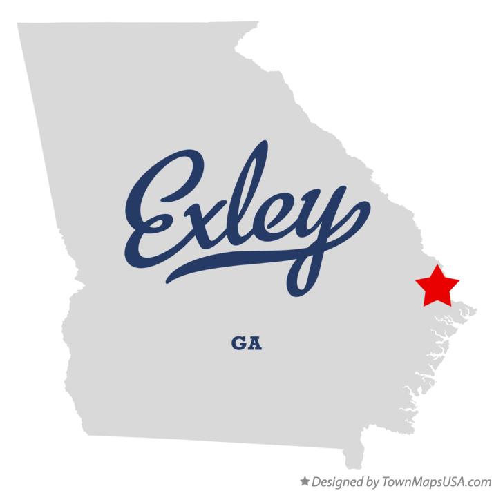 Map of Exley Georgia GA