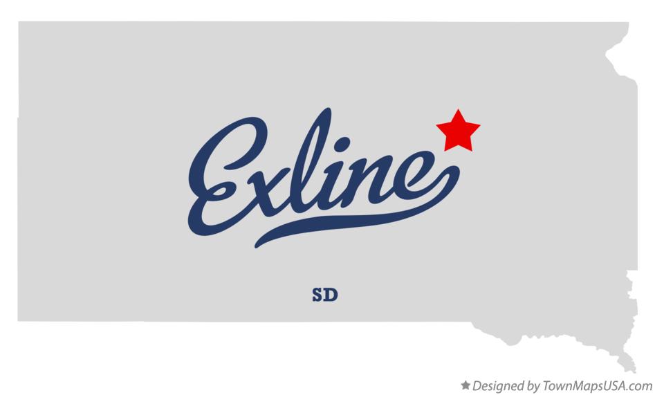Map of Exline South Dakota SD