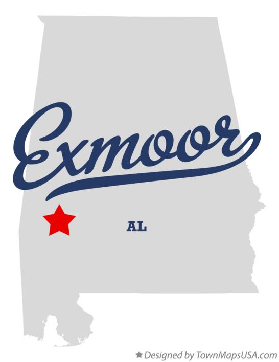 Map of Exmoor Alabama AL