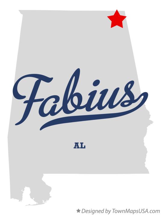 Map of Fabius Alabama AL