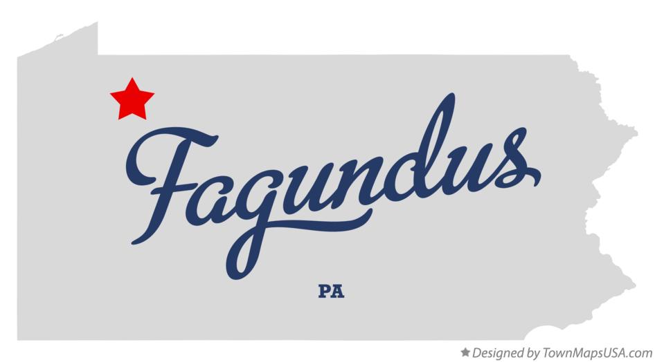 Map of Fagundus Pennsylvania PA