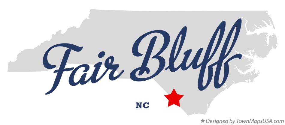 Map of Fair Bluff North Carolina NC