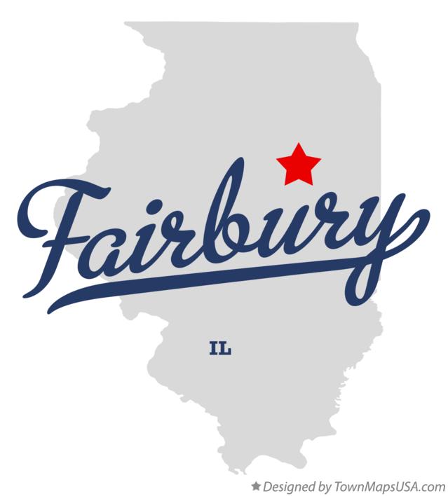 Map of Fairbury Illinois IL